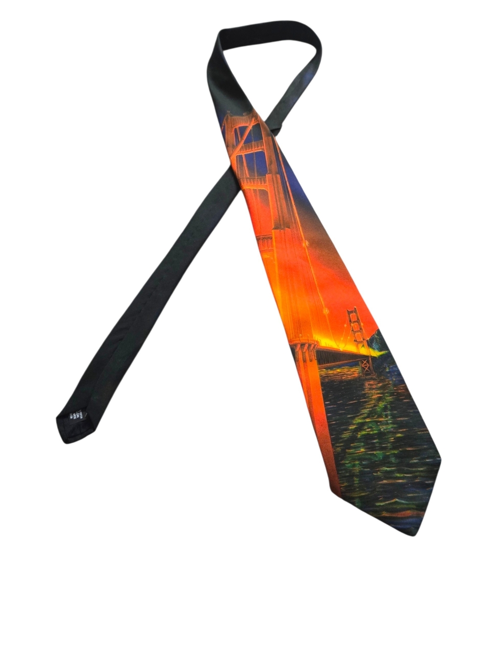 Men's Scenic Golden Gate Bridge Tie - Orange/Black
